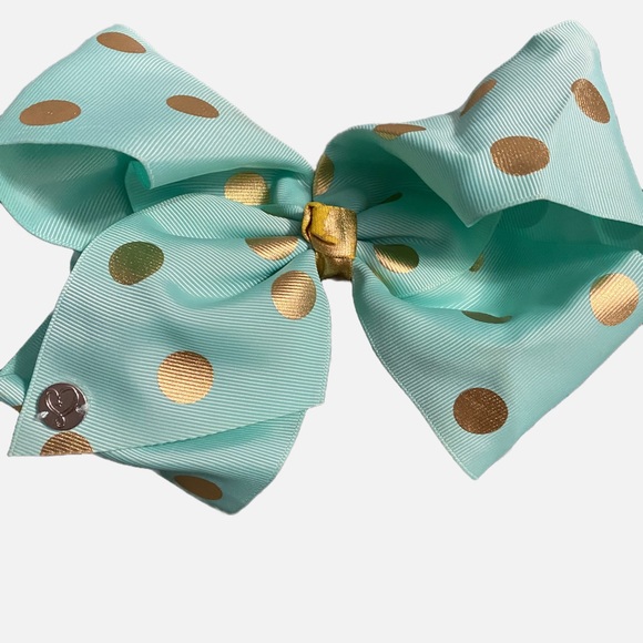 JoJo Siwa Signature Large Cheer Hair Bow-teal/gold - Picture 1 of 5